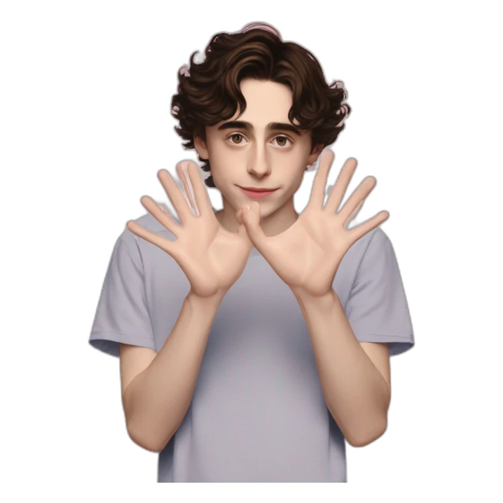 Timothée chalamet heart hands sticker
