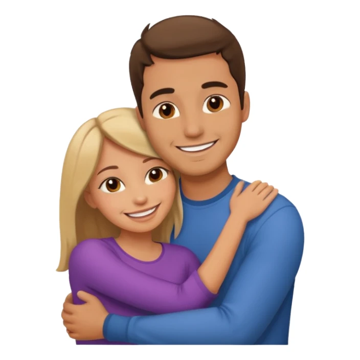 Create a man hug his girlfriend sticker