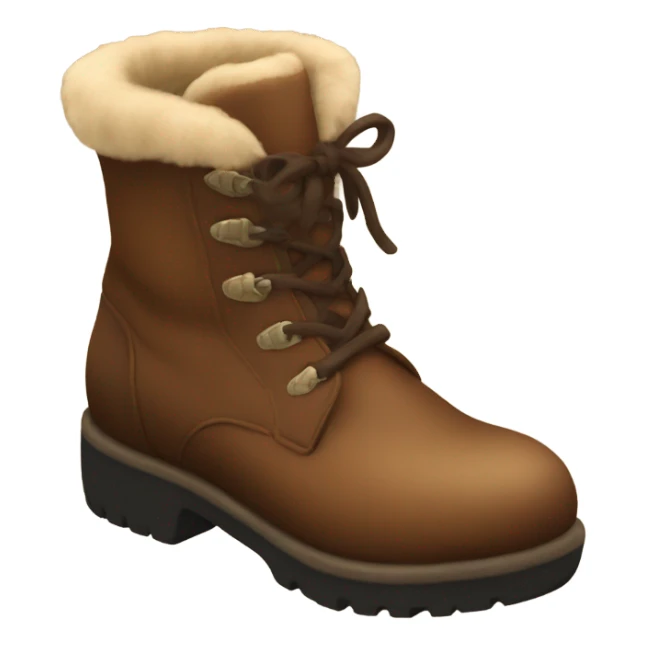 Platform UNIF boots brown fur sticker