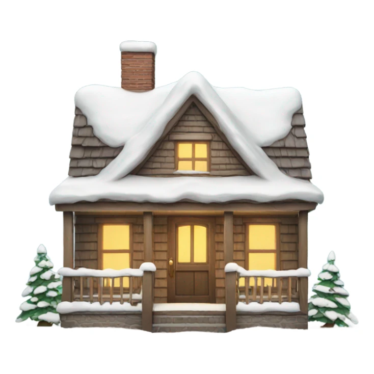 christmas house covered in snow sticker
