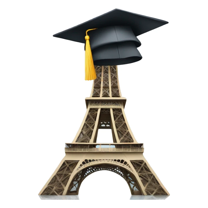 Eiffel Tower in a Graduate Cap sticker