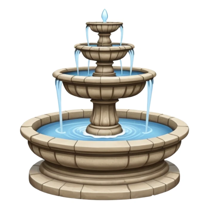 classic stone fountain sticker