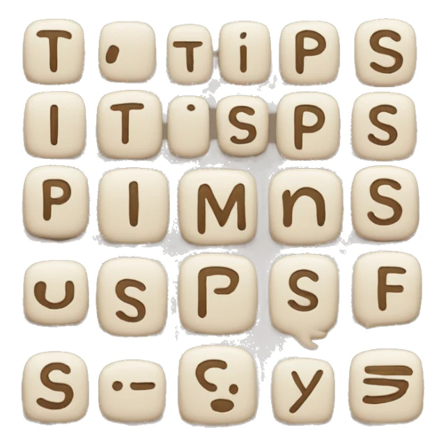 word with alphabet type letters that say "tips" sticker