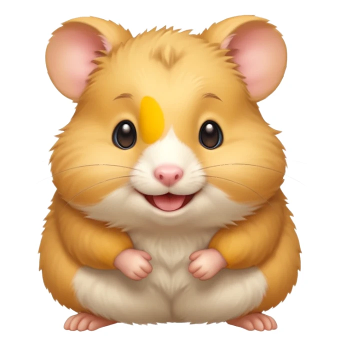 Yellow hamster, smiling, energetic pose
 sticker