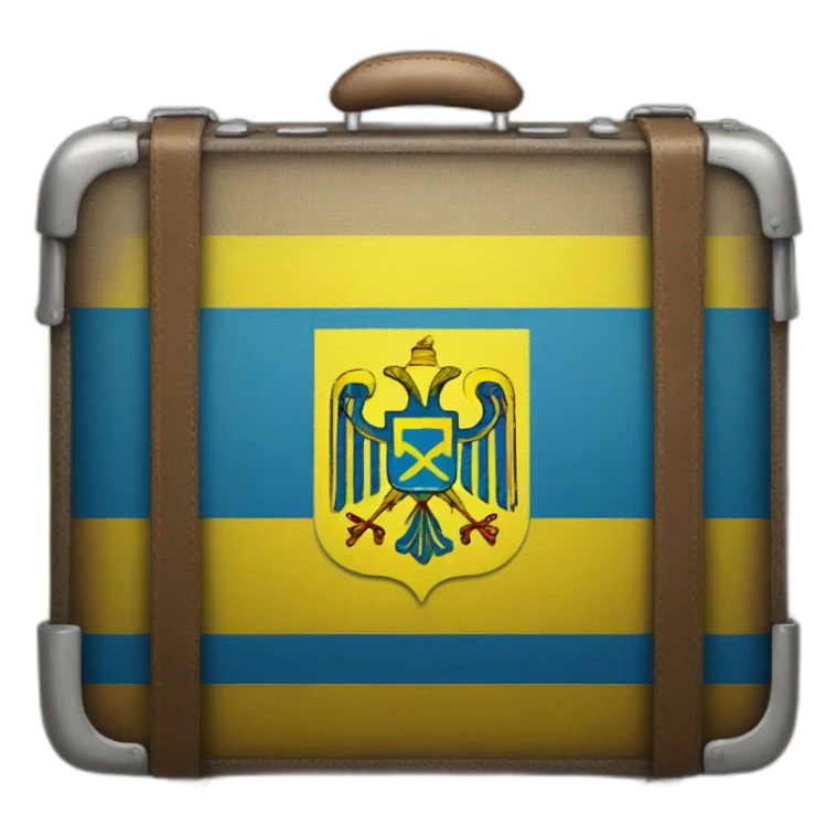 suitcase with ukrainian flag sticker