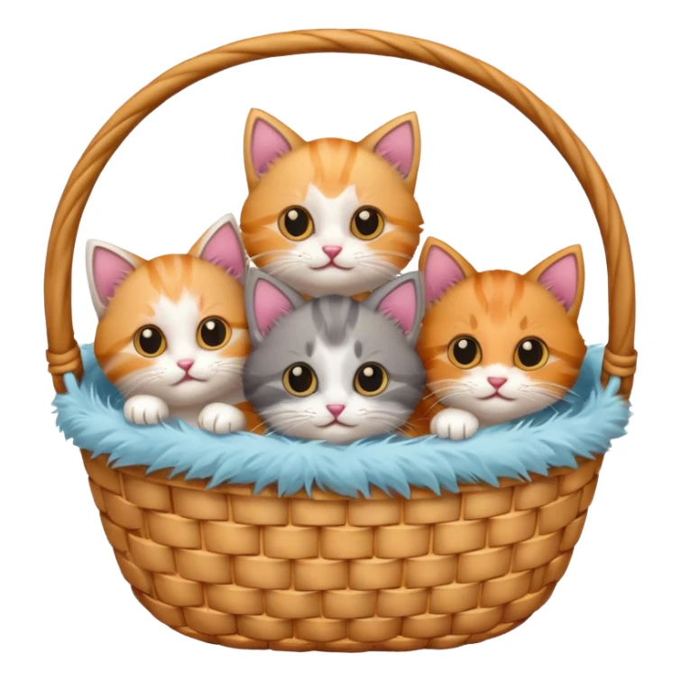 Basket of kittens sticker