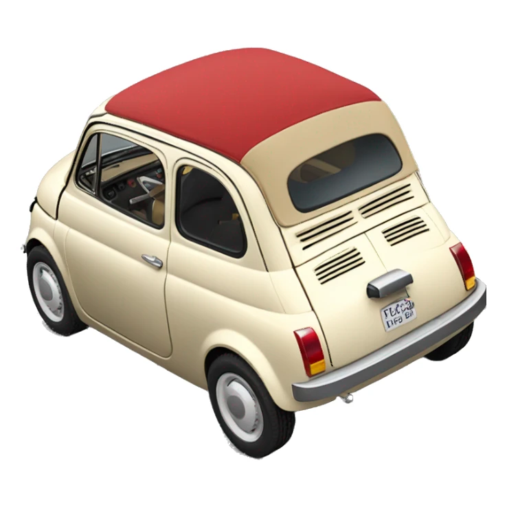 Fiat 500 red top beige body sticker