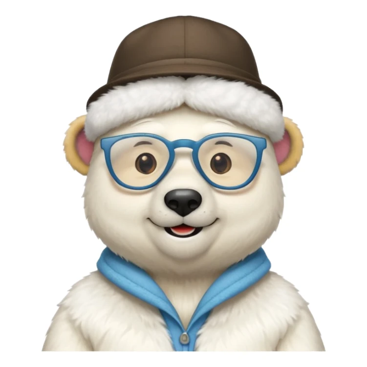  polar bear wearing glasses and a hat sticker