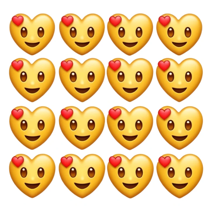Emojis de sonrisa derretida con ojos de corazón sticker