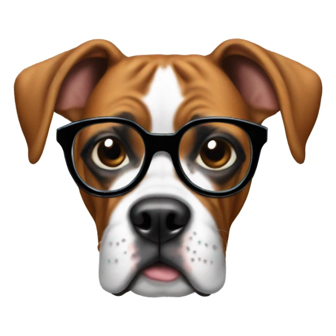 Boxer dog in glasses sticker