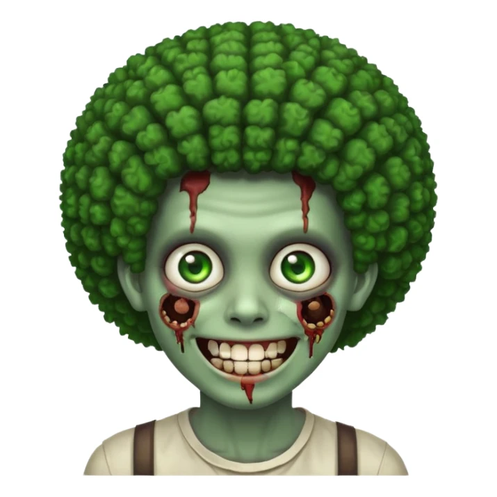 zombie with afro smiling with braces sticker