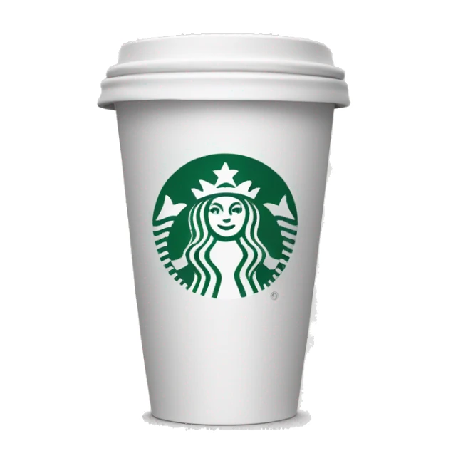 Starbucks cup white with lid sticker