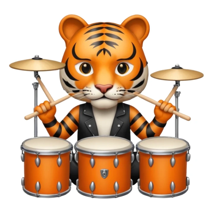rockstar tiger who plays drumds sticker