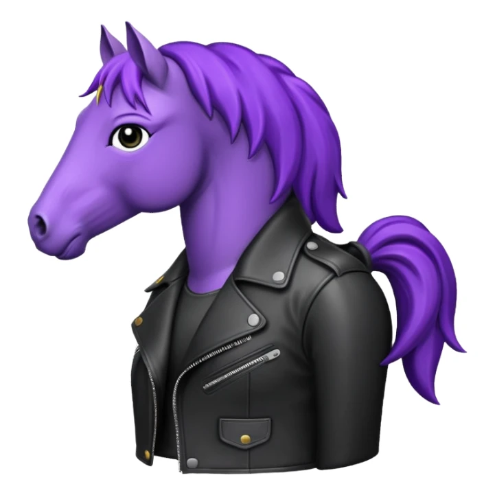 Purple horse wearing leather jacket
 sticker
