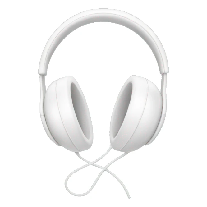 white headphones with a bow sticker