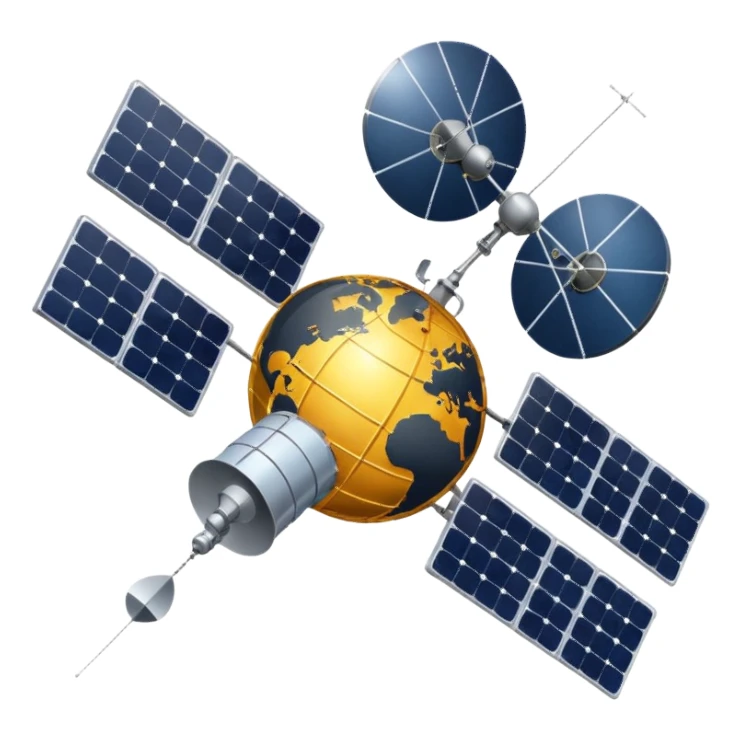 satellite in orbit sticker