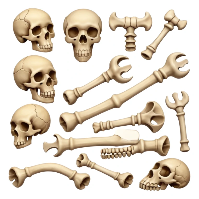 types of bones sticker
