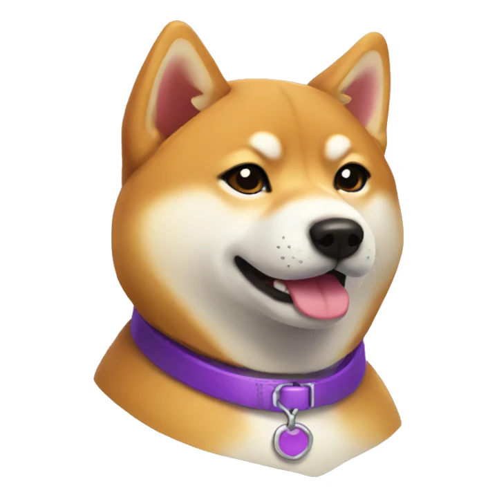 Shiba Inu with purple collar sticker