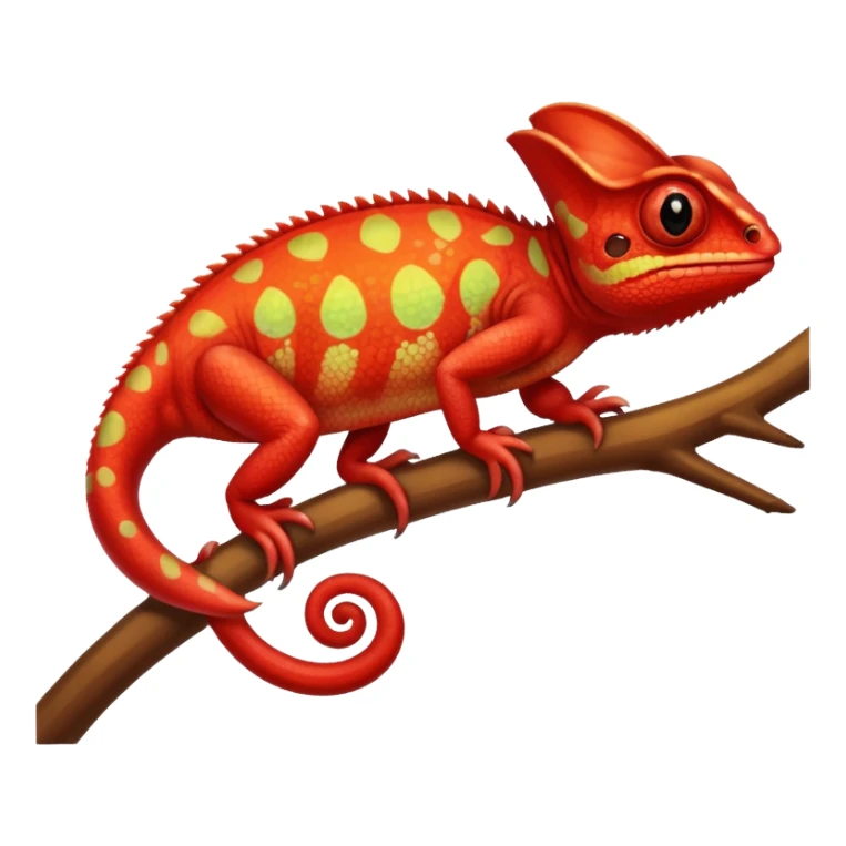 cute red chameleon sticker
