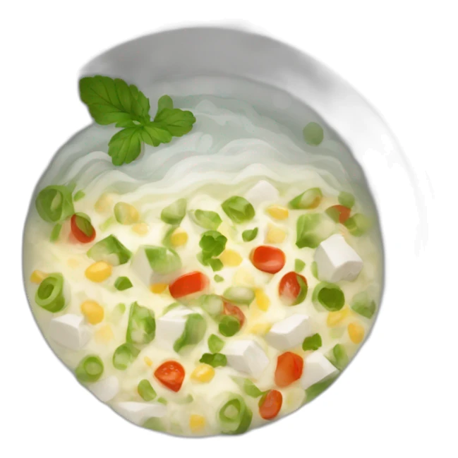 basin with russian salad sticker