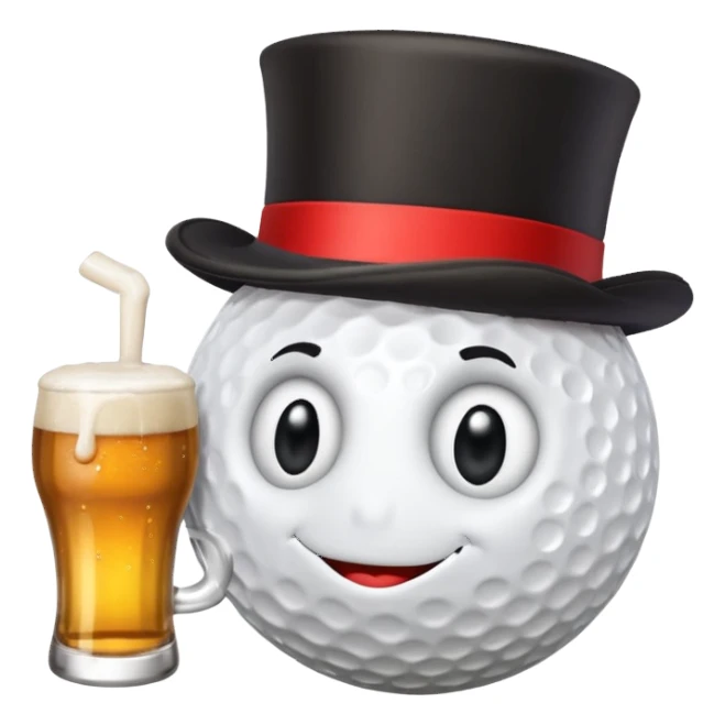 Golf ball drinking beer sticker