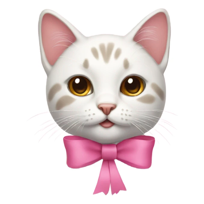 cat with pink bow sticker