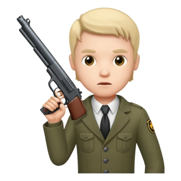 Mini man with a gun sticker