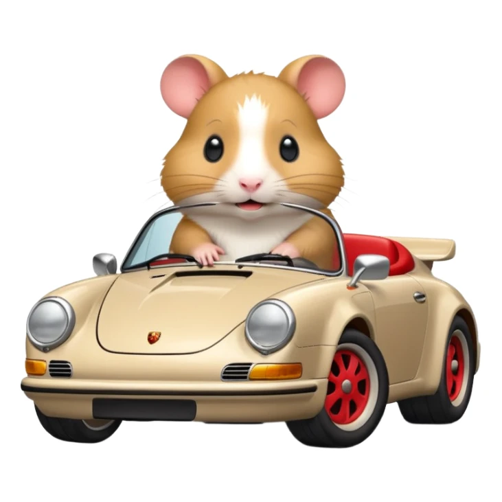 Hamster driving a porsche911 sticker