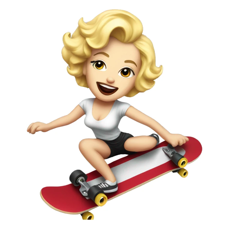 Marilyn Monroe skateboarding  sticker