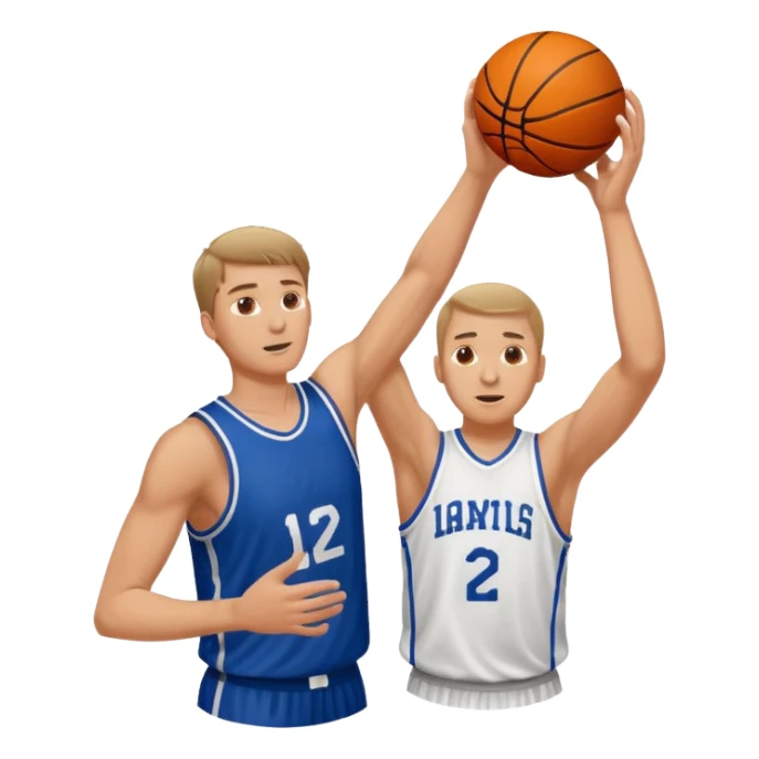 A white man with a basketball, doing a layup sticker