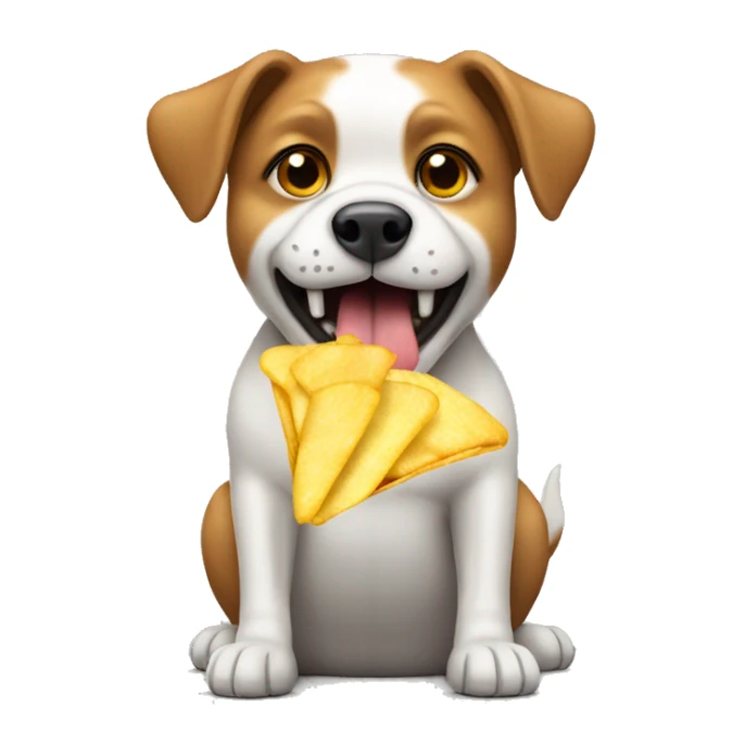 Dog eating chips sticker