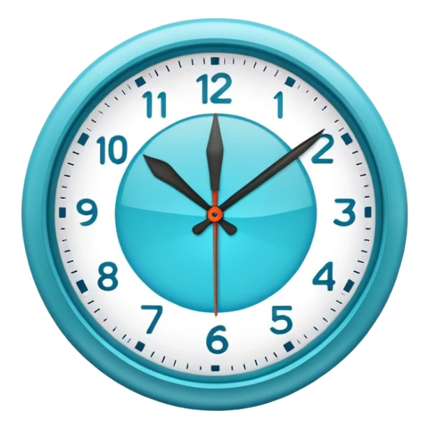 aqua blue clock sticker