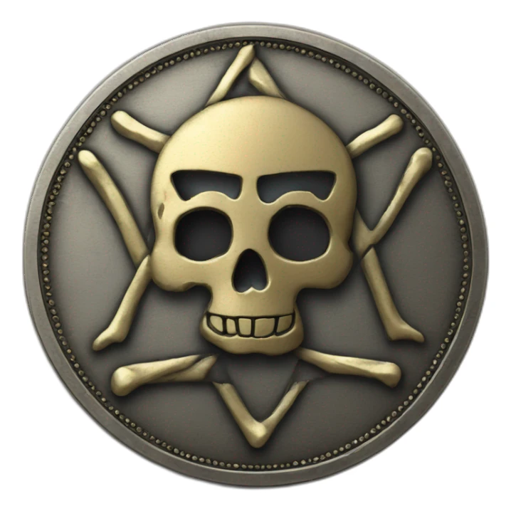jewish coin with scull sticker