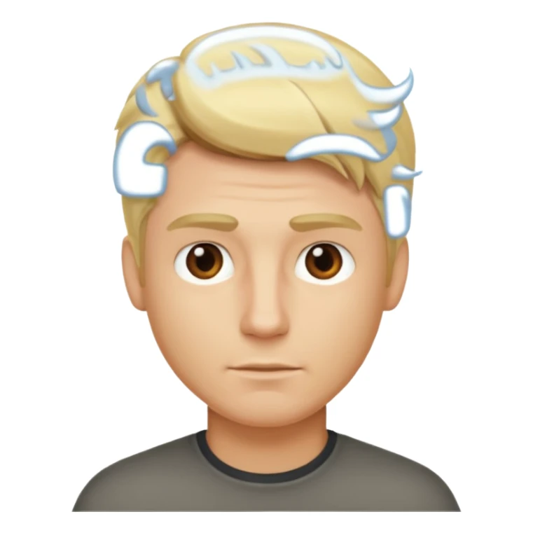 Blonde man playing smart sticker