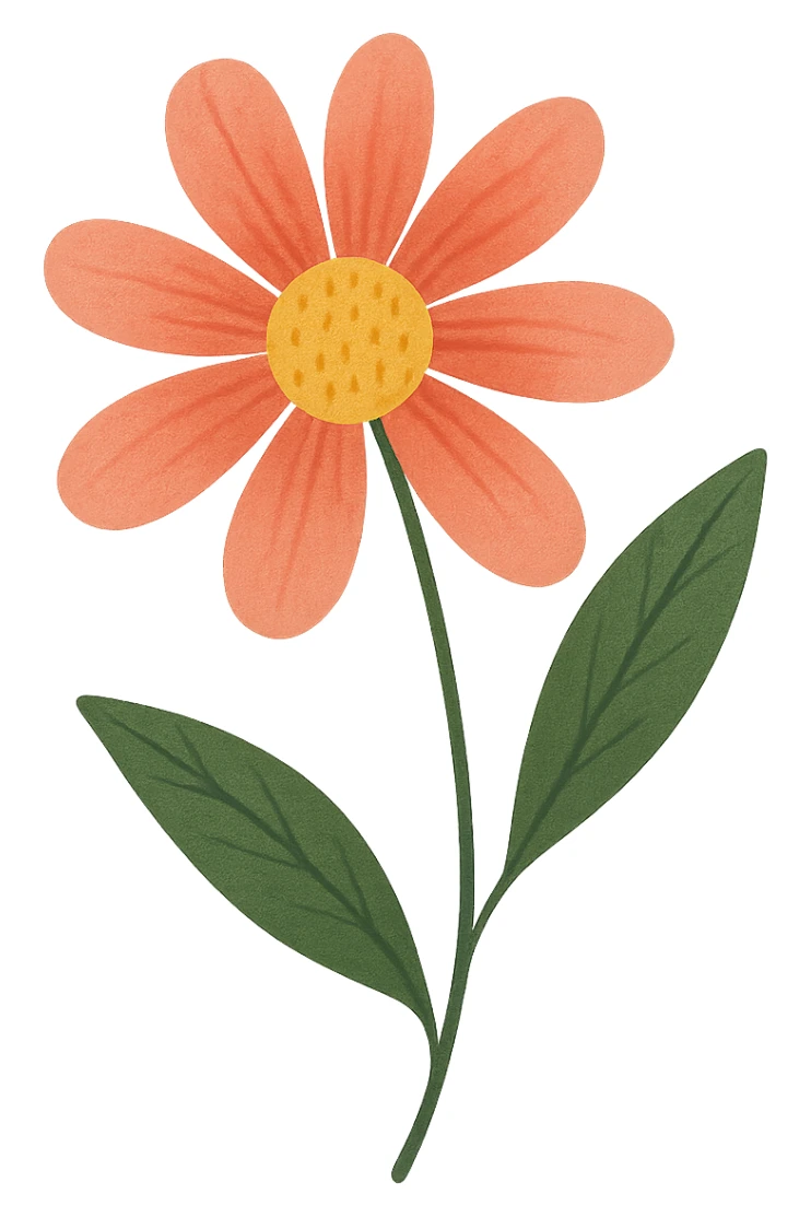 Remove the background, keep only the stylized flower in the image, transparent background. sticker
