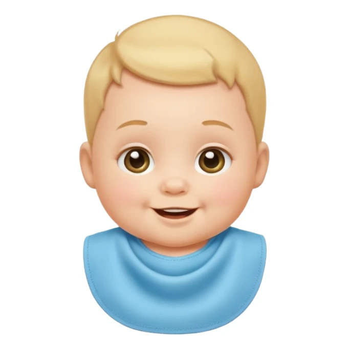 baby with bib sticker