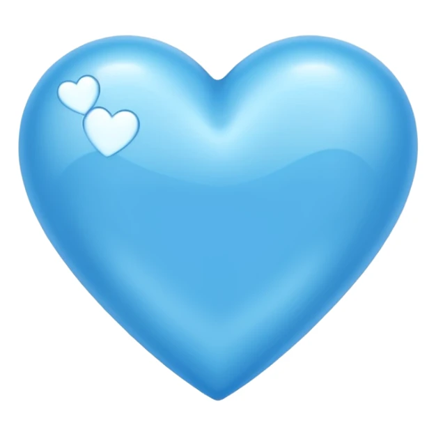 Azure color heart sticker