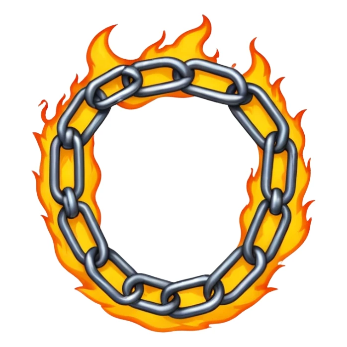 broken chain with fire sticker