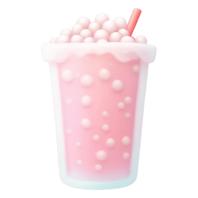 Light pastel pink boba drink sticker