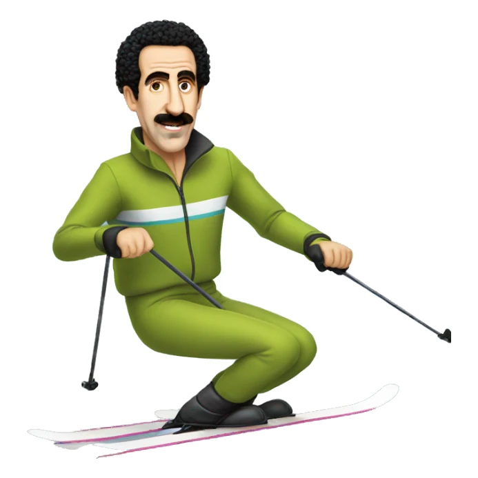 Borat skiing  sticker
