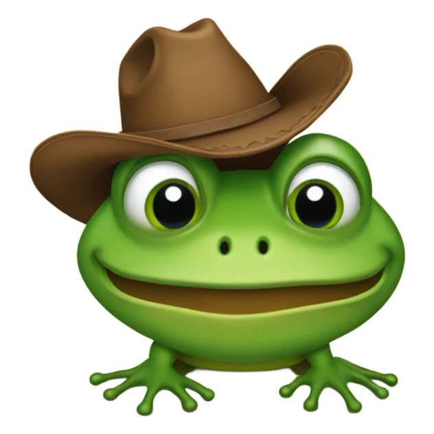 Frog with a cowboy hat sticker