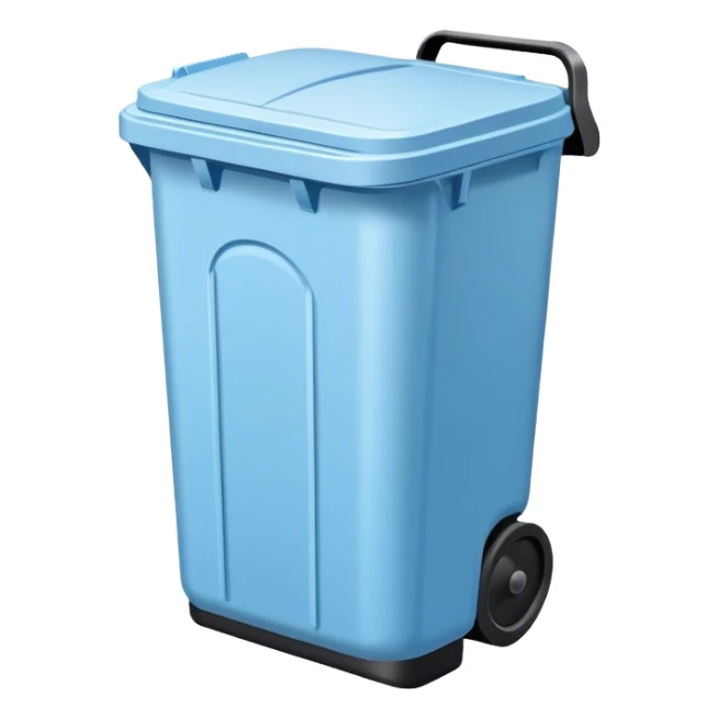 Light blue and clear trash can  sticker