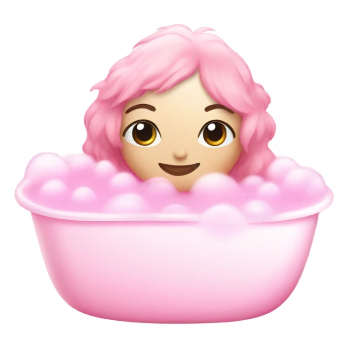 pink bubble bath sticker