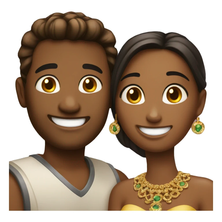 smiling couple with jewelry sticker