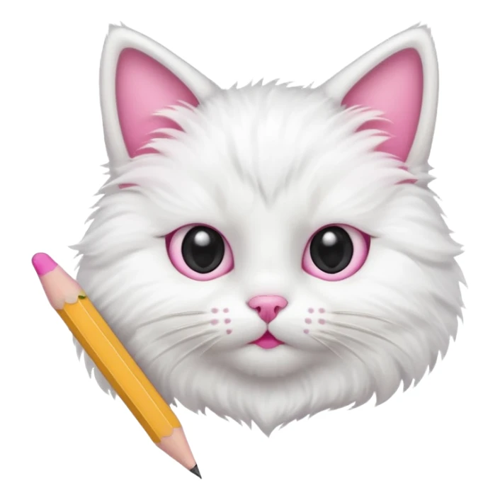 cat with pencil sticker