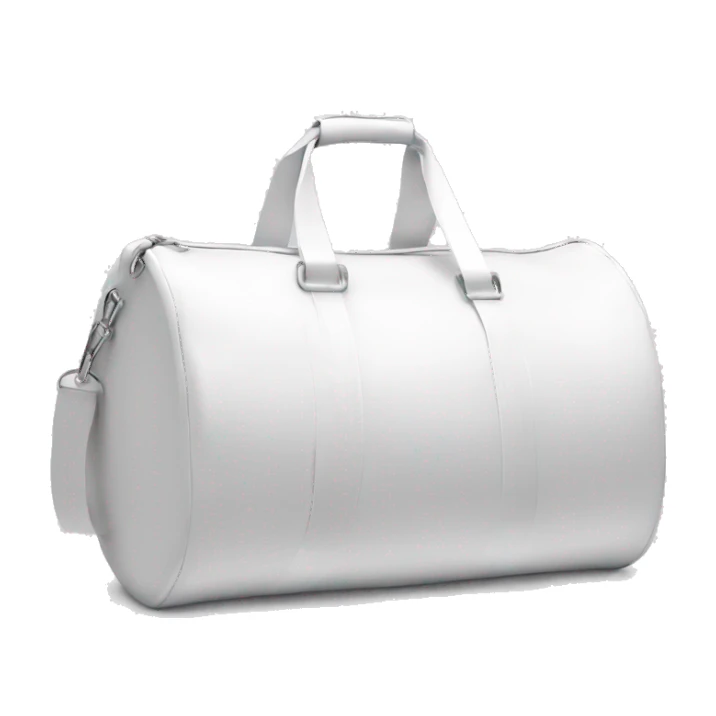 all white duffle bag with white strap sticker