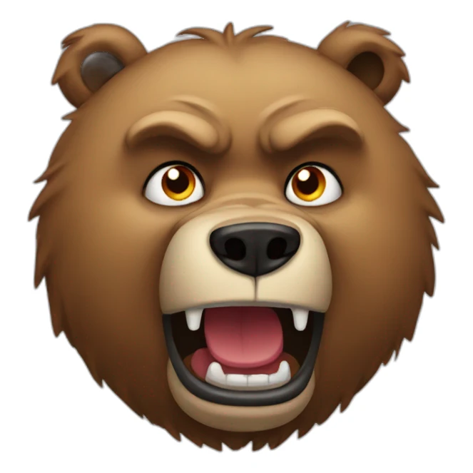 Cartoon angry bear sticker
