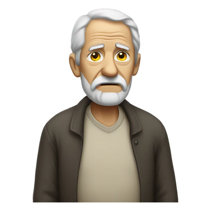 old man sad standing sticker