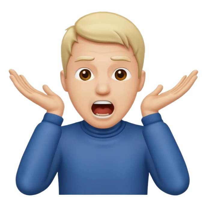 Man has his hands around his neck screaming sticker