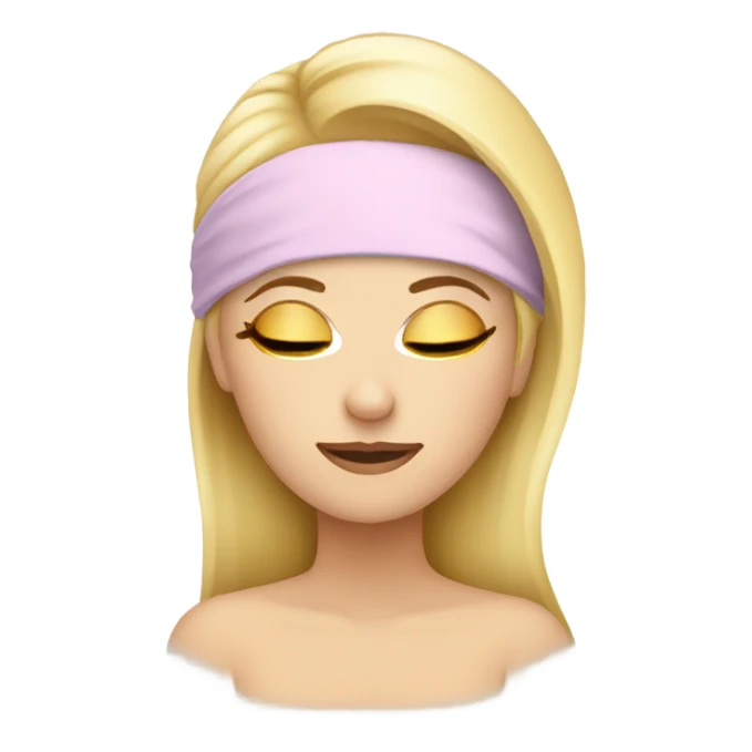Sleepy blonde with a sleep headband on sticker
